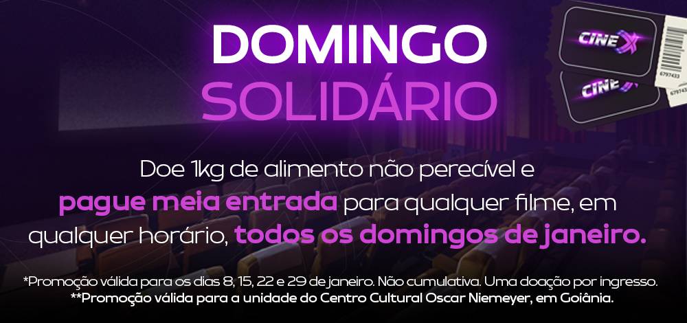 Imagem ilustrativa da matéria: Cinema CineX lança campanha ‘Domingo Solidário’